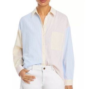 Lucy Paris Color-Block Button Down Shirt